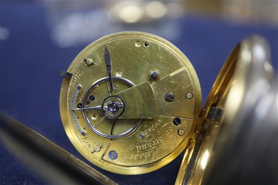 Six assorted pocket watches including silver pocket watch by Webster, London.